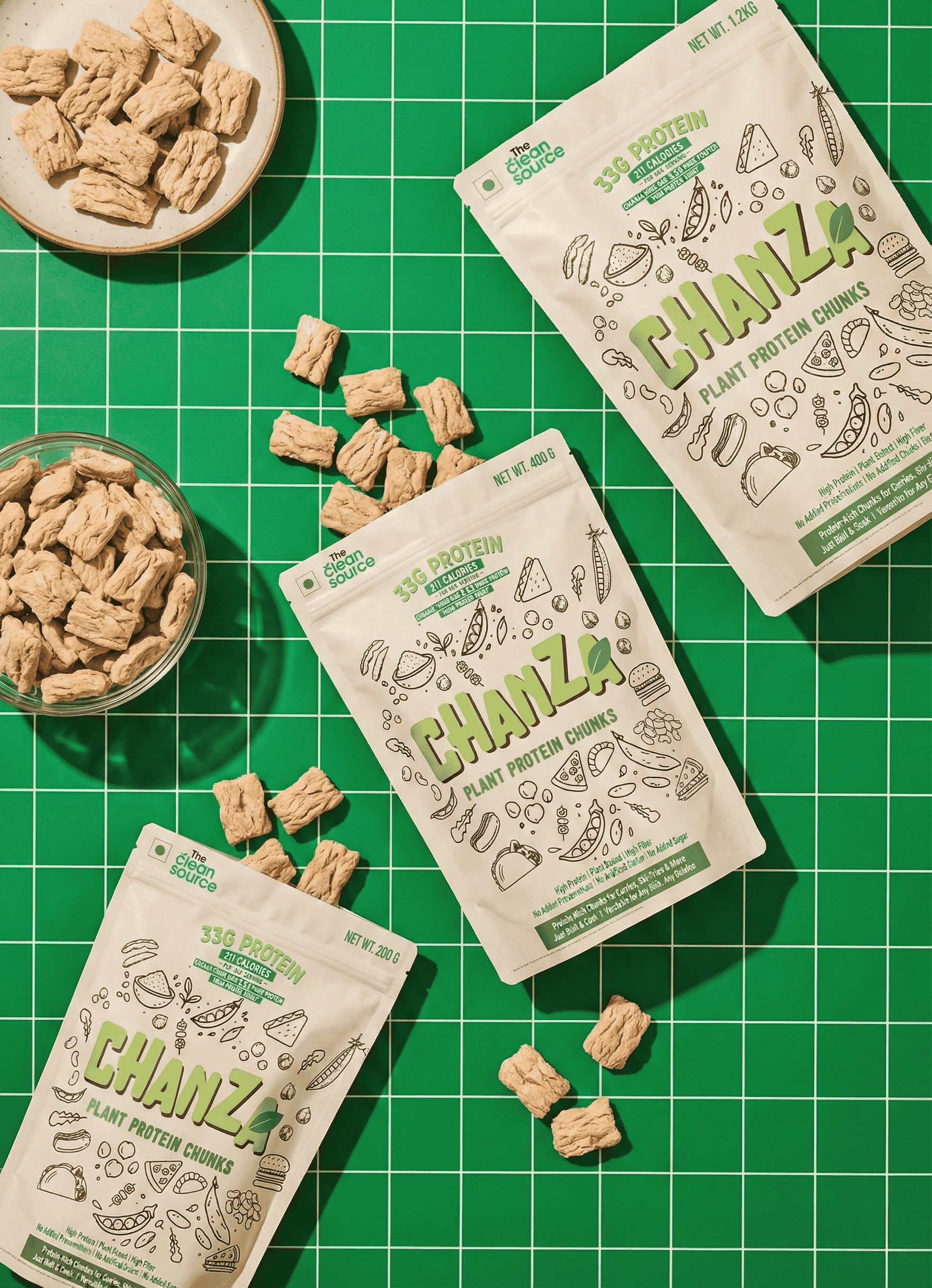 CHANZA Plant Protein Chunks  33g Protein/Serving | Vegan | Clean Label